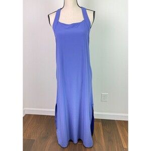 Athleta Arrival Maxi Dress Lavender Medium Criss Cross Back Casual Travel Lounge